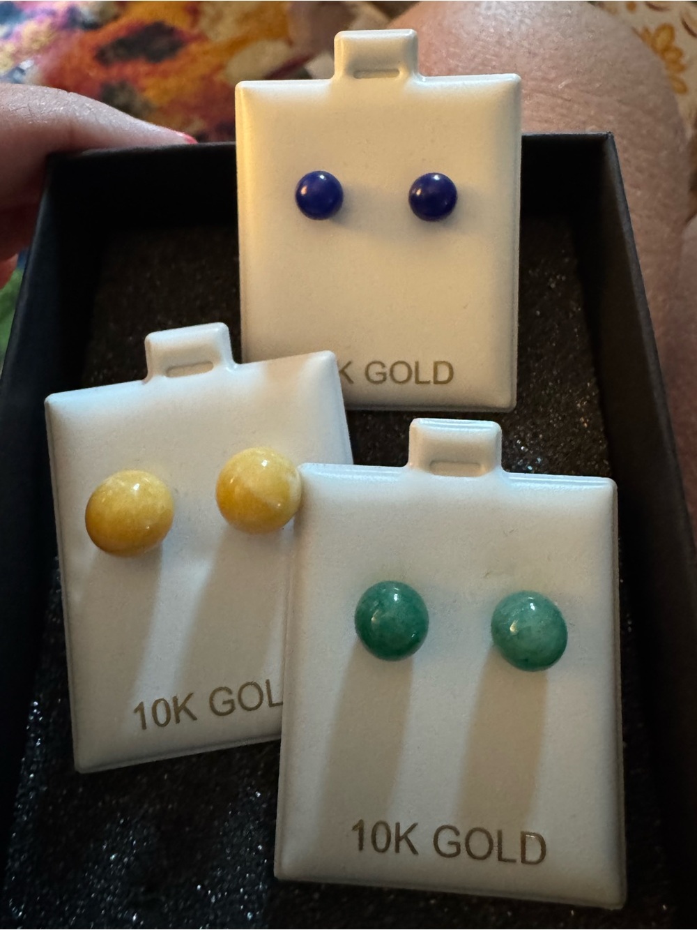 BRAND NEW 10k YELLOW GOLD 3 pairs of stud earrings